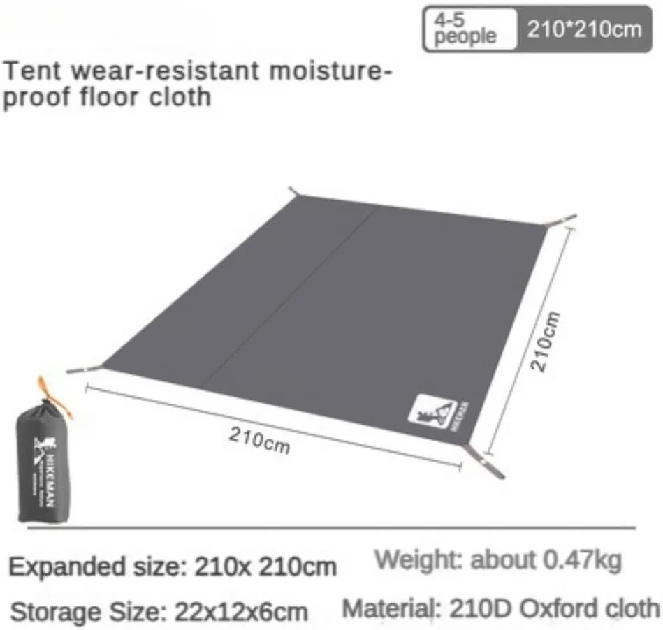 Waterproof Camping Tent Tarp, Multifunctional Tent Footprint for Camping, Hiking and Survival Gear, Lightweight (210x210cm)
