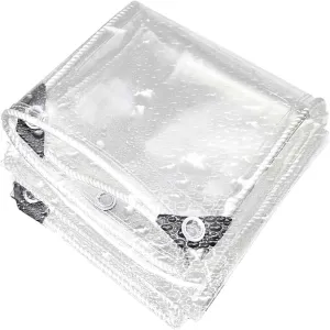 Waterproof Clear Tarpaulin 3.3x13.1ft, Clear Tarp, Heavy Duty Waterproof Tarpaulin, Outdoor Plastic Tarp Cover, PVC Tarp with Eyelets for Car, Boat, Camping