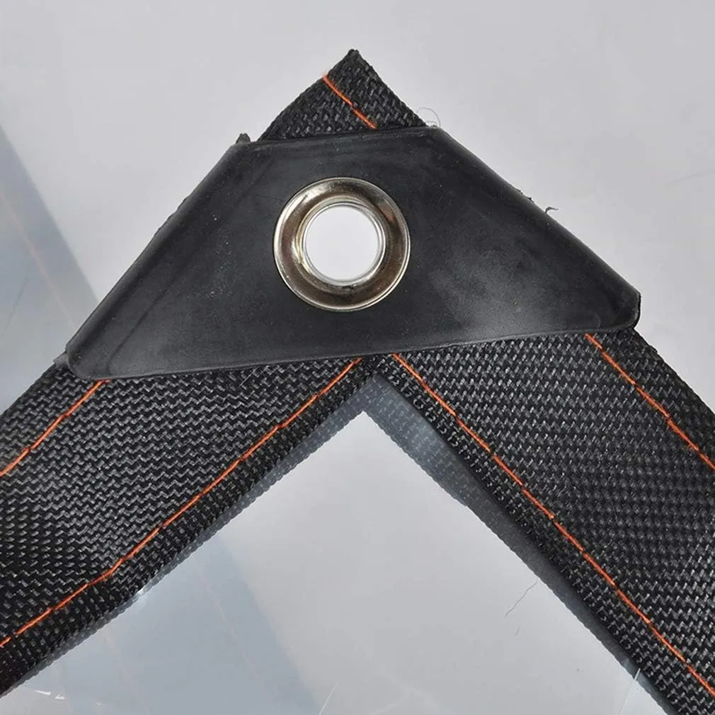Waterproof Cover Tarp Tarpaulin Sheet,Sunshade Net, Shade Cloth, Heavy Duty Waterproof with Metal Grommets, Transparent Awning Insulation Plastic Film,120G/M²,a,5 * 8M