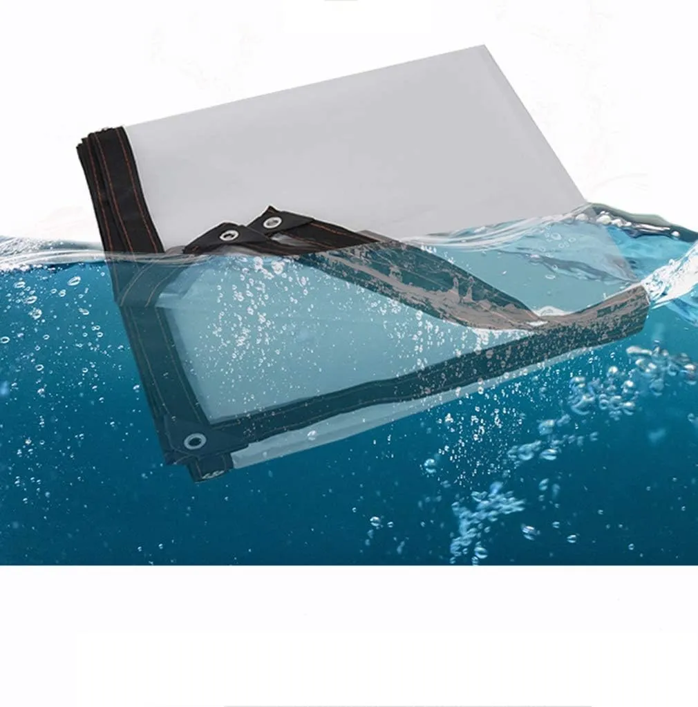 Waterproof Cover Tarp Tarpaulin Sheet,Sunshade Net, Shade Cloth, Heavy Duty Waterproof with Metal Grommets, Transparent Awning Insulation Plastic Film,120G/M²,a,5 * 8M