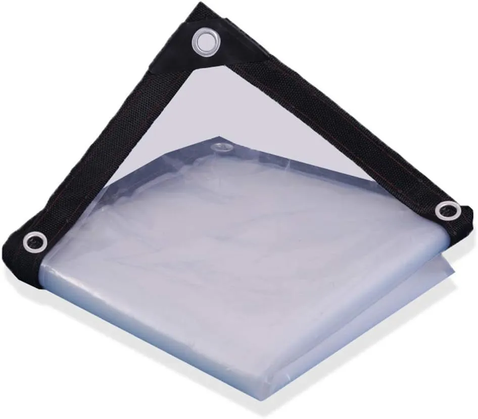 Waterproof Cover Tarp Tarpaulin Sheet,Sunshade Net, Shade Cloth, Heavy Duty Waterproof with Metal Grommets, Transparent Awning Insulation Plastic Film,120G/M²,a,5 * 8M