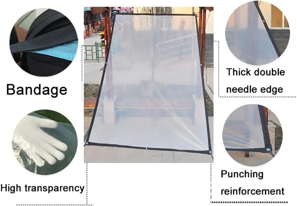 Waterproof Cover Tarp Tarpaulin Sheet,Sunshade Net, Shade Cloth, Tarpaulinlightweight Clear Anti-Rain, Outdoor Greenhouse Plastic Cover Balcony Window Insulation Film,a,3 * 6M