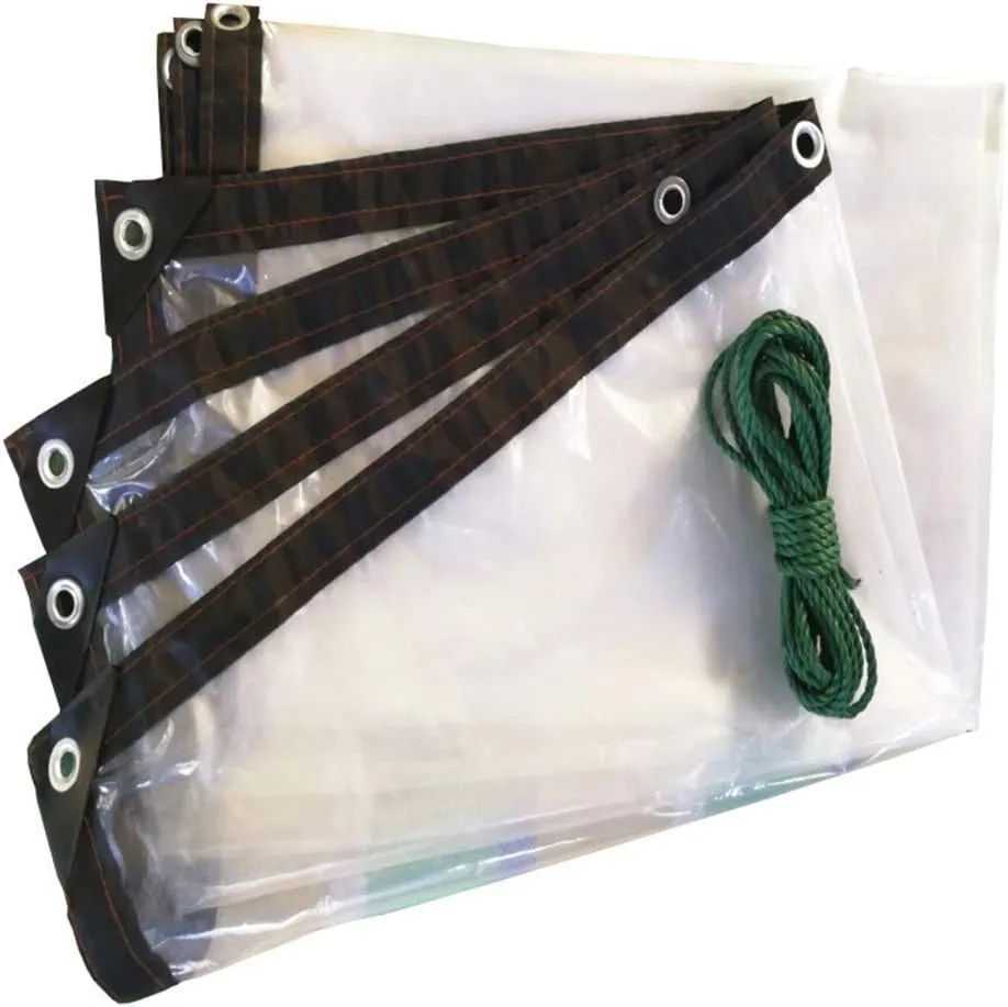 Waterproof Cover Tarp Tarpaulin Sheet,Sunshade Net, Shade Cloth, Tarpaulinsclear Outdoor Shade Heavy Duty Car Boat Roof Rain Cover,Thickness 0.12Mm,C,4 * 4M
