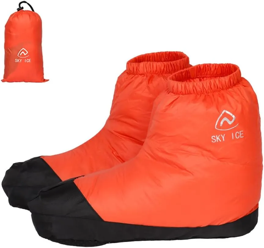 Waterproof Down Slipper Boots Lightweight Down Socks Stuffed Booties Down Feet Covers