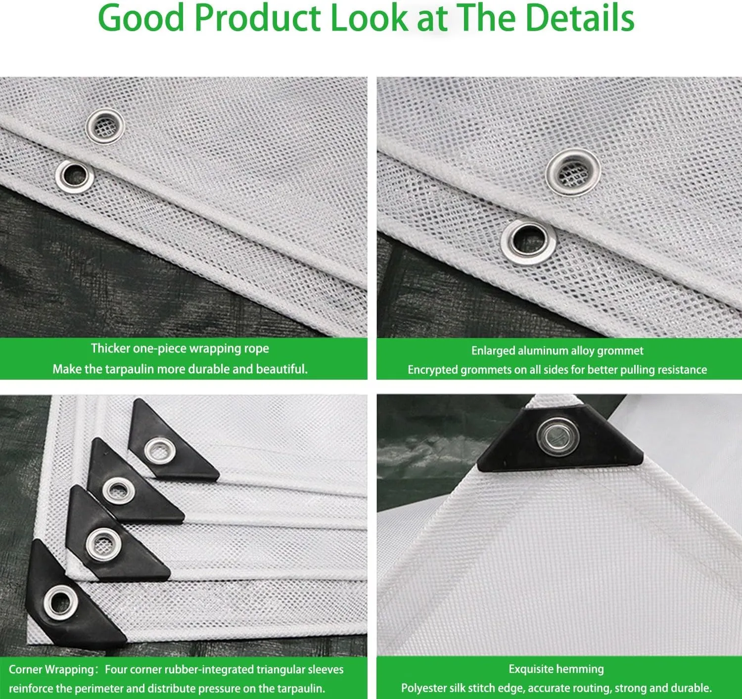 Waterproof Tarp Tarp for Under Tent Camping Tarp for Under Tent Multi Purpose Protective Cover Durable Waterproof Weather Proof Rip and Tear Resistant 4.92ft x 6.56ft White