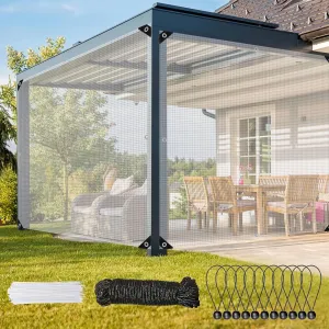 Waterproof Tarpaulin Clear Tarp: White Heavy Duty 9.2 x 19.0ft Dustproof Weather Proof PE Tarp with Cable Tie Multi-Purpose UV Resistant Thick Poly Cover for Pavilion, Chicken, Porch