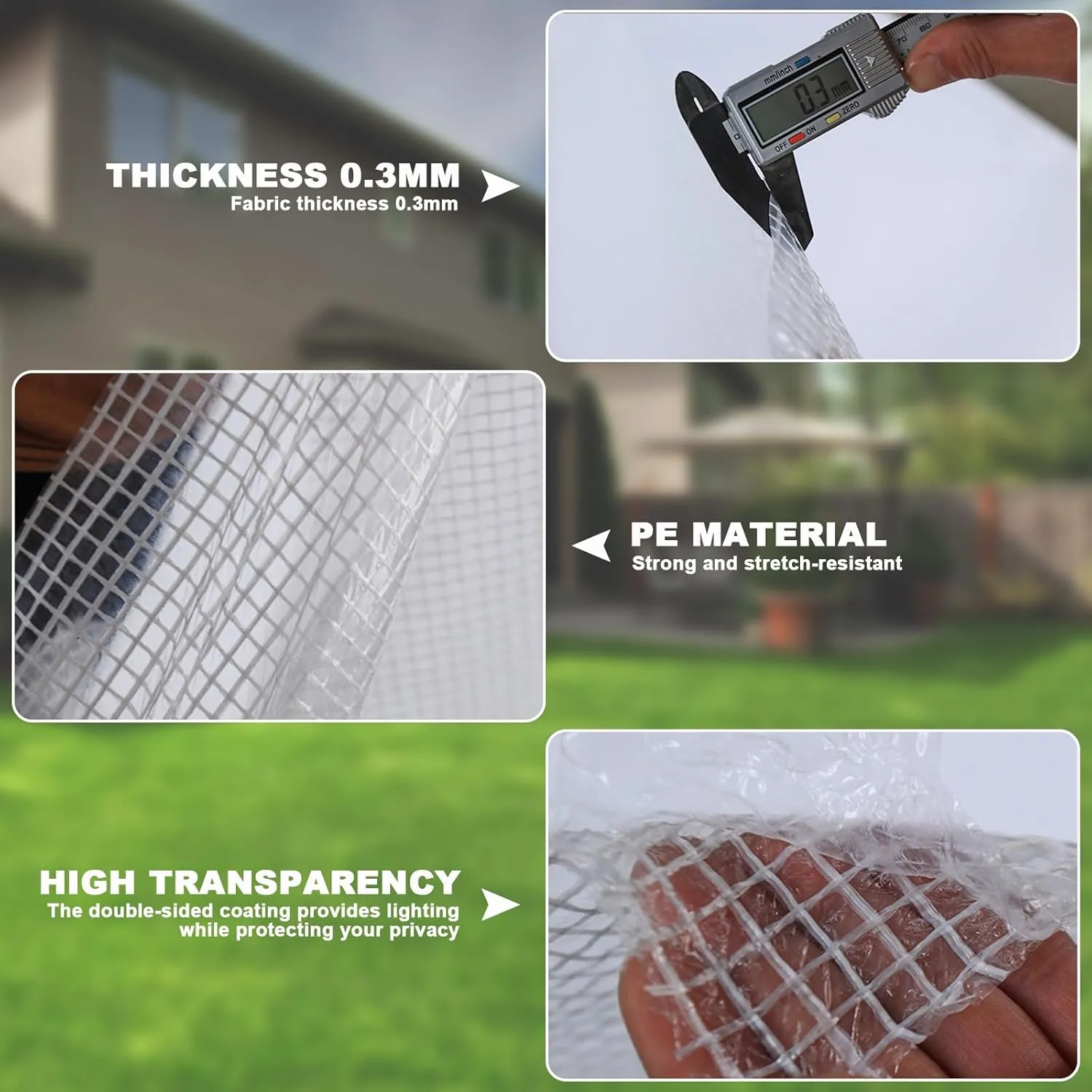 Waterproof Tarpaulin Clear Tarp: White Heavy Duty 9.2 x 19.0ft Dustproof Weather Proof PE Tarp with Cable Tie Multi-Purpose UV Resistant Thick Poly Cover for Pavilion, Chicken, Porch
