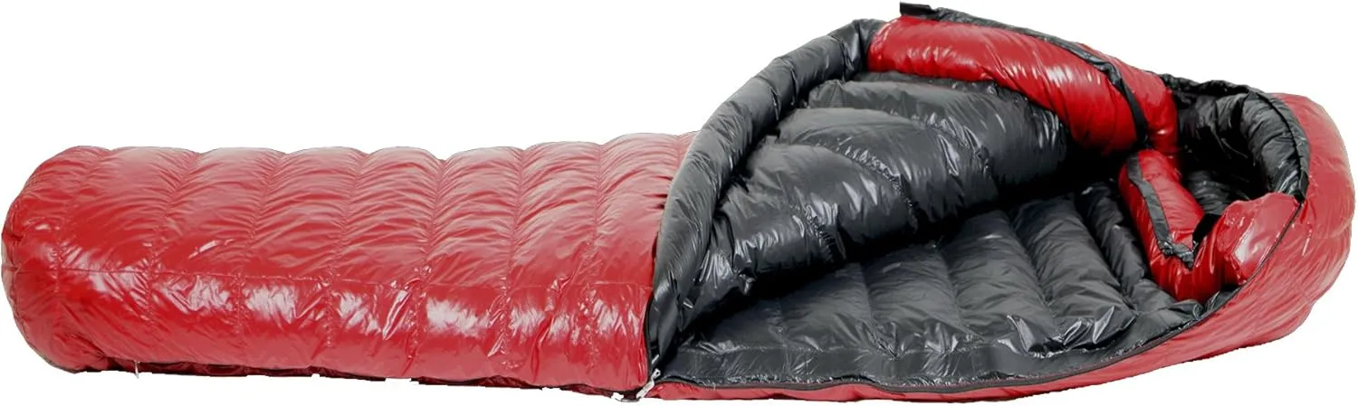 Western Mountaineering Alpinlite Sleeping Bag: 20F Down Cranberry, 6ft 6in/Left Zip
