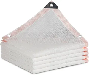 White 55% Plant Shade Cloth Knitted Mesh Tarp Sunblock Netting UV Resistant Light Weight Breathable for Patio Garden Pergola Carport Courtyard Greenhouse Vegetable Balcony Succulent Flowers Terrace(4.