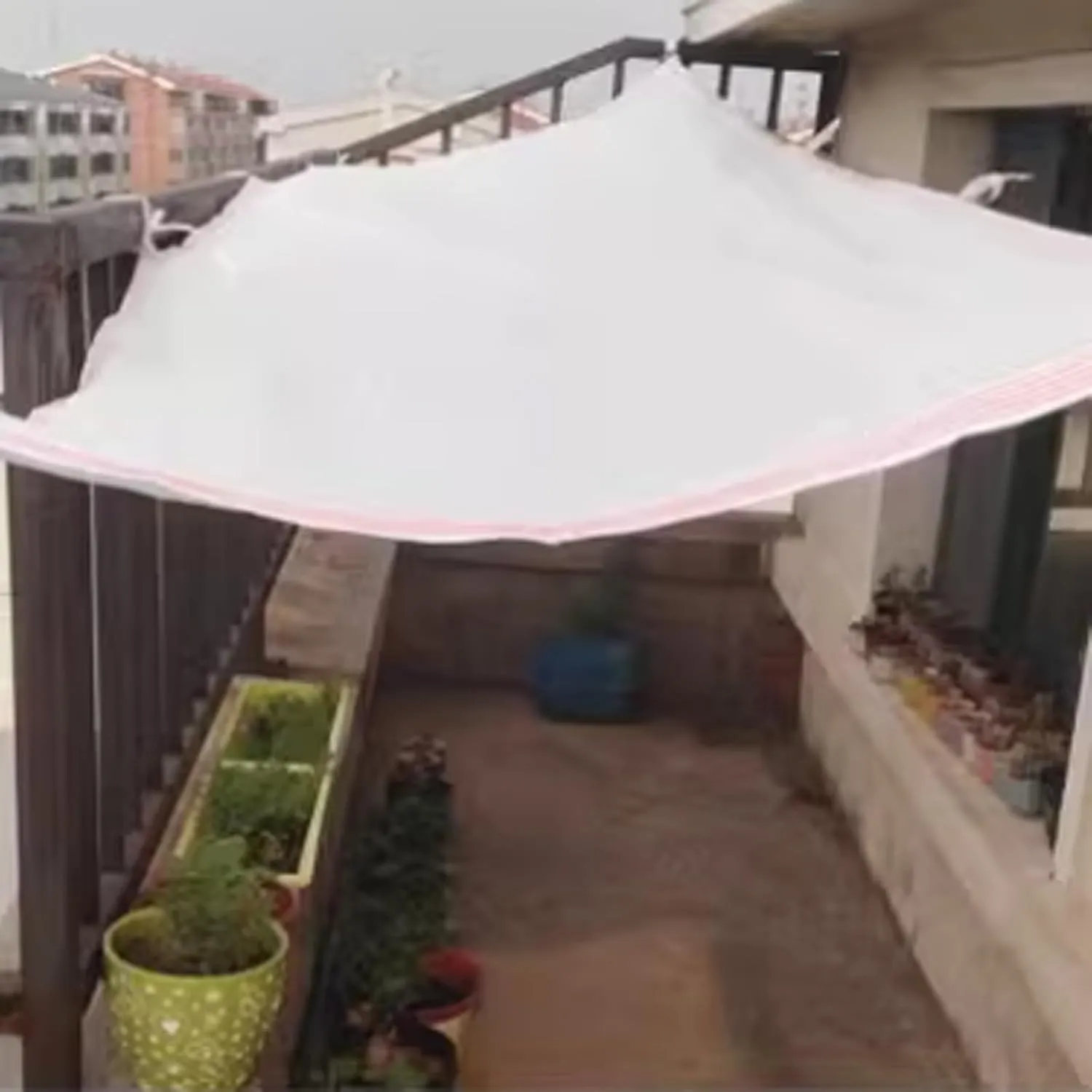 White 55% Plant Shade Cloth Knitted Mesh Tarp Sunblock Netting UV Resistant Light Weight Breathable for Patio Garden Pergola Carport Courtyard Greenhouse Vegetable Balcony Succulent Flowers Terrace(4.