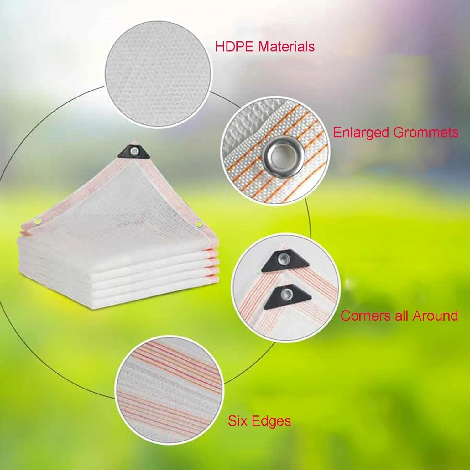 White 55% Plant Shade Cloth Knitted Mesh Tarp Sunblock Netting UV Resistant Light Weight Breathable for Patio Garden Pergola Carport Courtyard Greenhouse Vegetable Balcony Succulent Flowers Terrace(4.