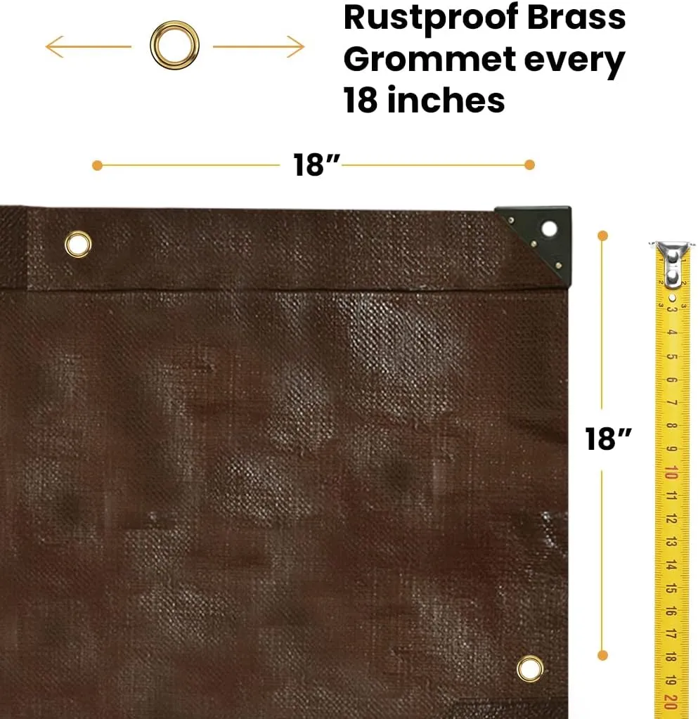 WHITEDUCK 12' x 16' Super Heavy Duty Poly Tarp Thick 16 Mil, Waterproof 100% UV Resistant Rip/Tear Proof Tarp w/Rustproof Grommets & Reinforced Edges (Finished Size: 11'6"x15'6")