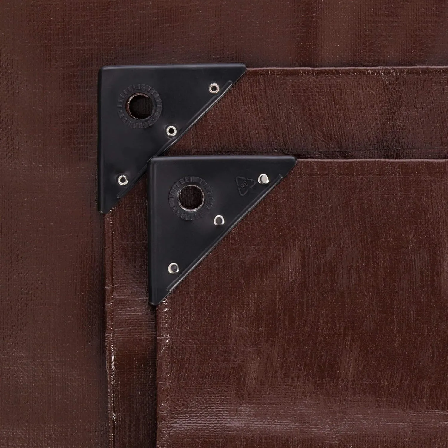 WHITEDUCK Super Heavy Duty Poly Tarp Cover 16 Mil & 10 Mil with Grommets and Reinforced Edges (Brown, White & Silver Black) (Brown- 16 Mil, 12' x 12')