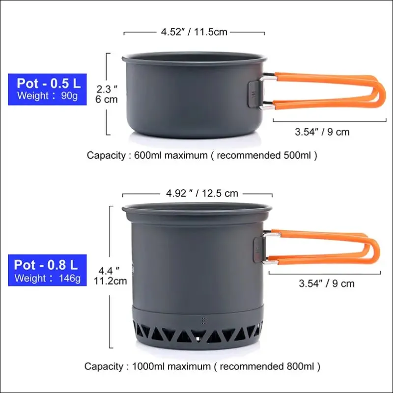 Widesea camping ultra-light cookware pots set gas burner stove cook cup outdoor travel tableware