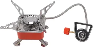 Windproof Camping Gas Stove, Small Camping Stove with Piezo Ignition for Outdoor Hiking Cooking Burner