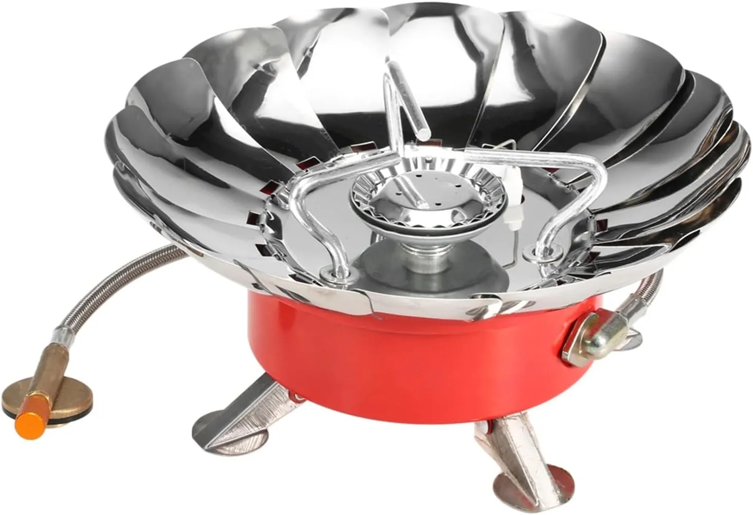 Windproof Piezo Ignition Lotus Gas Stove Outdoor Cooking Gas Burner Cookware with Adapter for Camping Hiking Picnic (Color : Only Stove)