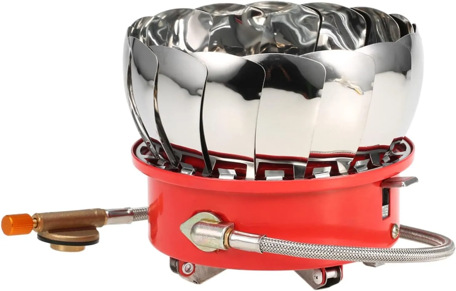 Windproof Piezo Ignition Lotus Gas Stove Outdoor Cooking Gas Burner Cookware with Adapter for Camping Hiking Picnic (Color : Only Stove)