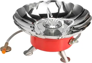 Windproof Piezo Ignition Lotus Gas Stove Outdoor Cooking Gas Burner Cookware with Adapter for Camping Hiking Picnic (Color : Only Stove)