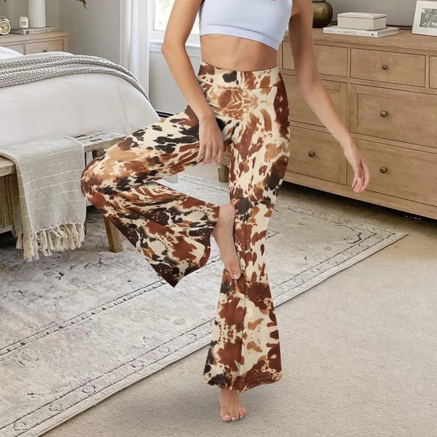 Women Flare Yoga Pants Y2K Leggings High Waisted Workout Pant