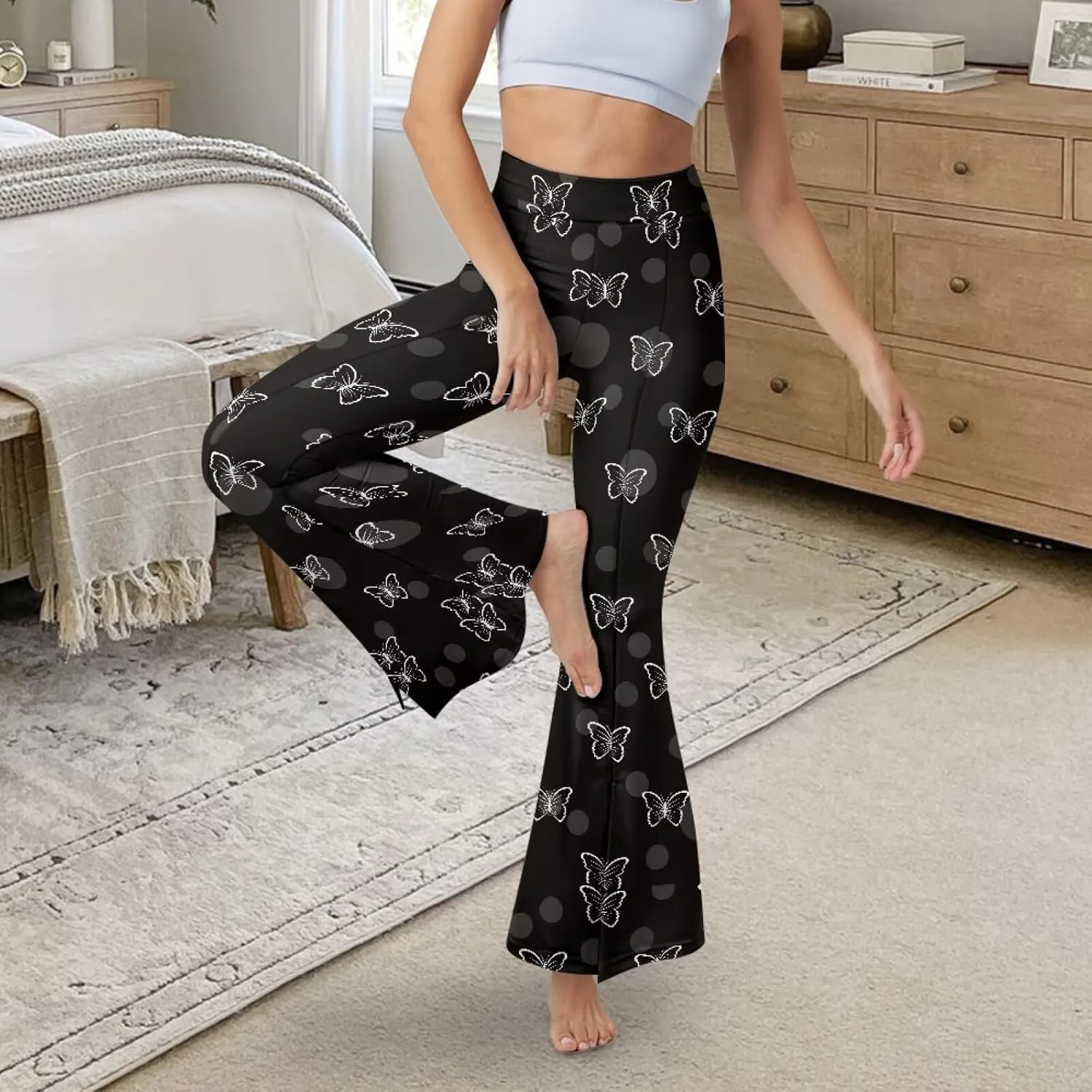 Women Flare Yoga Pants Y2K Leggings High Waisted Workout Pant