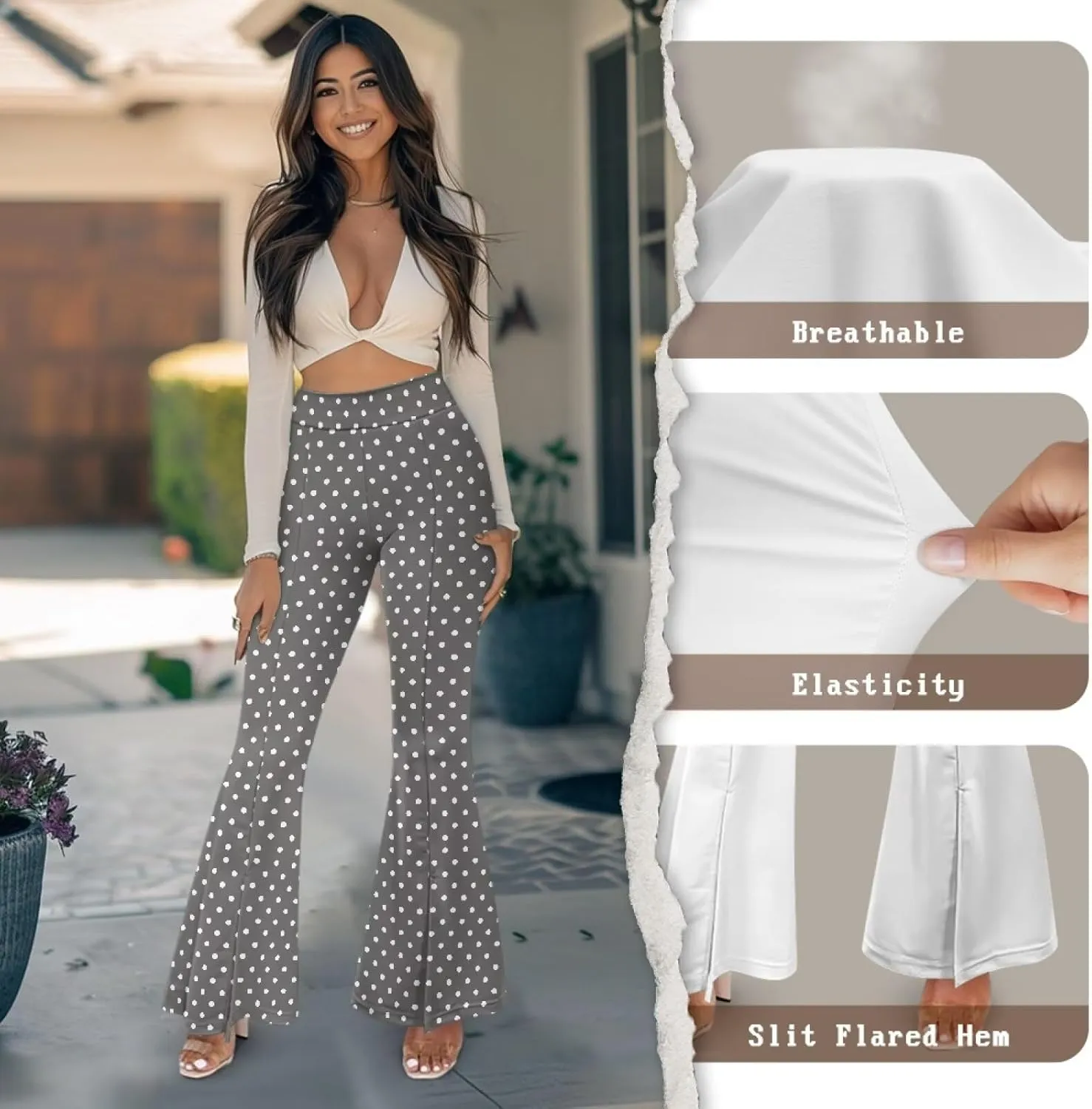 Women Flare Yoga Pants Y2K Leggings High Waisted Workout Pant