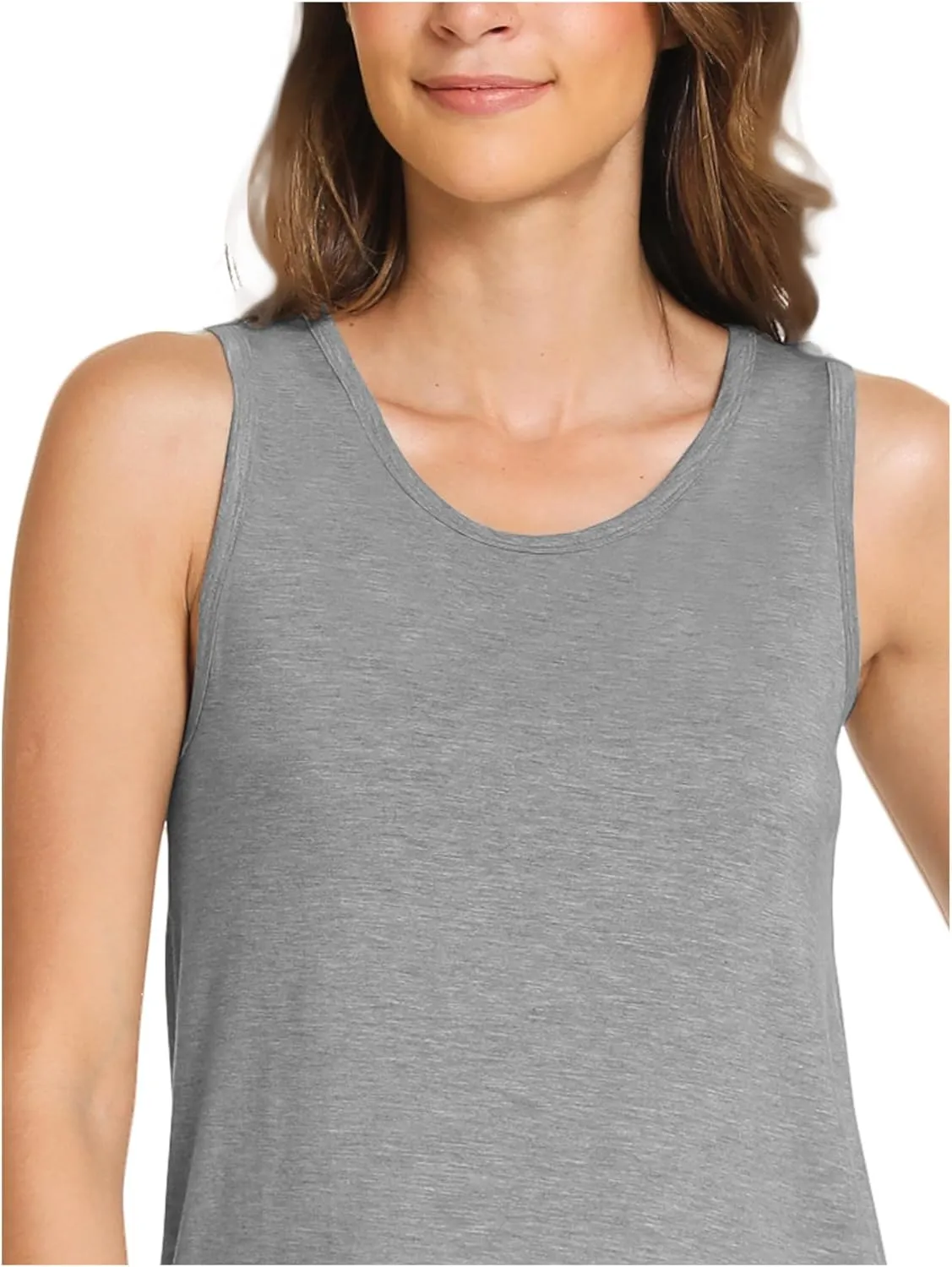 Women Tank Tops Loose Fit Summer Basic Sleeveless Tops Bamboo Viscose Pajama Shirts