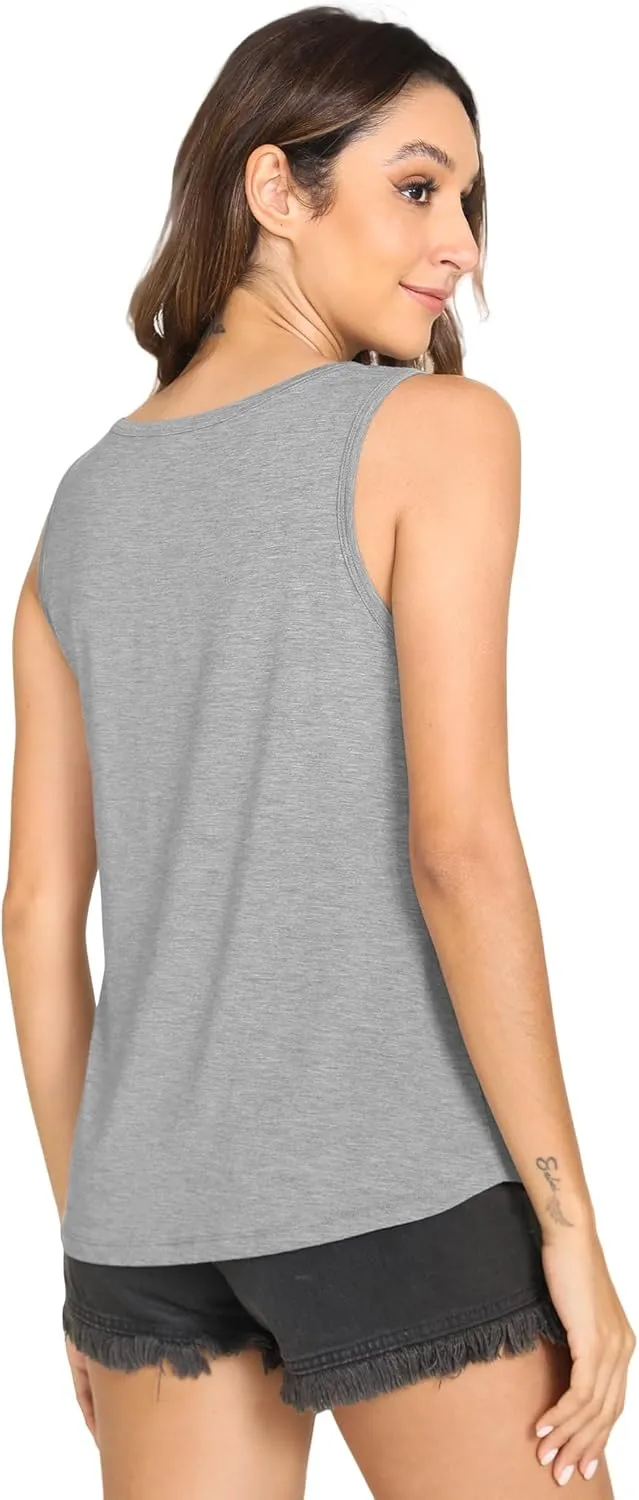Women Tank Tops Loose Fit Summer Basic Sleeveless Tops Bamboo Viscose Pajama Shirts