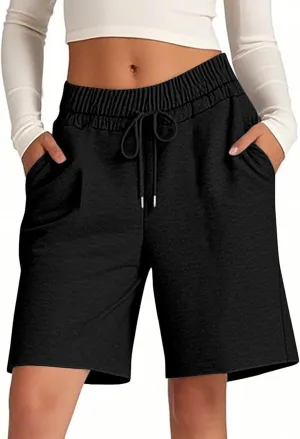 Women's Athletic Shorts High Waisted Sweat Short Casual Yoga Running Walking Lightweight Shorts for Women