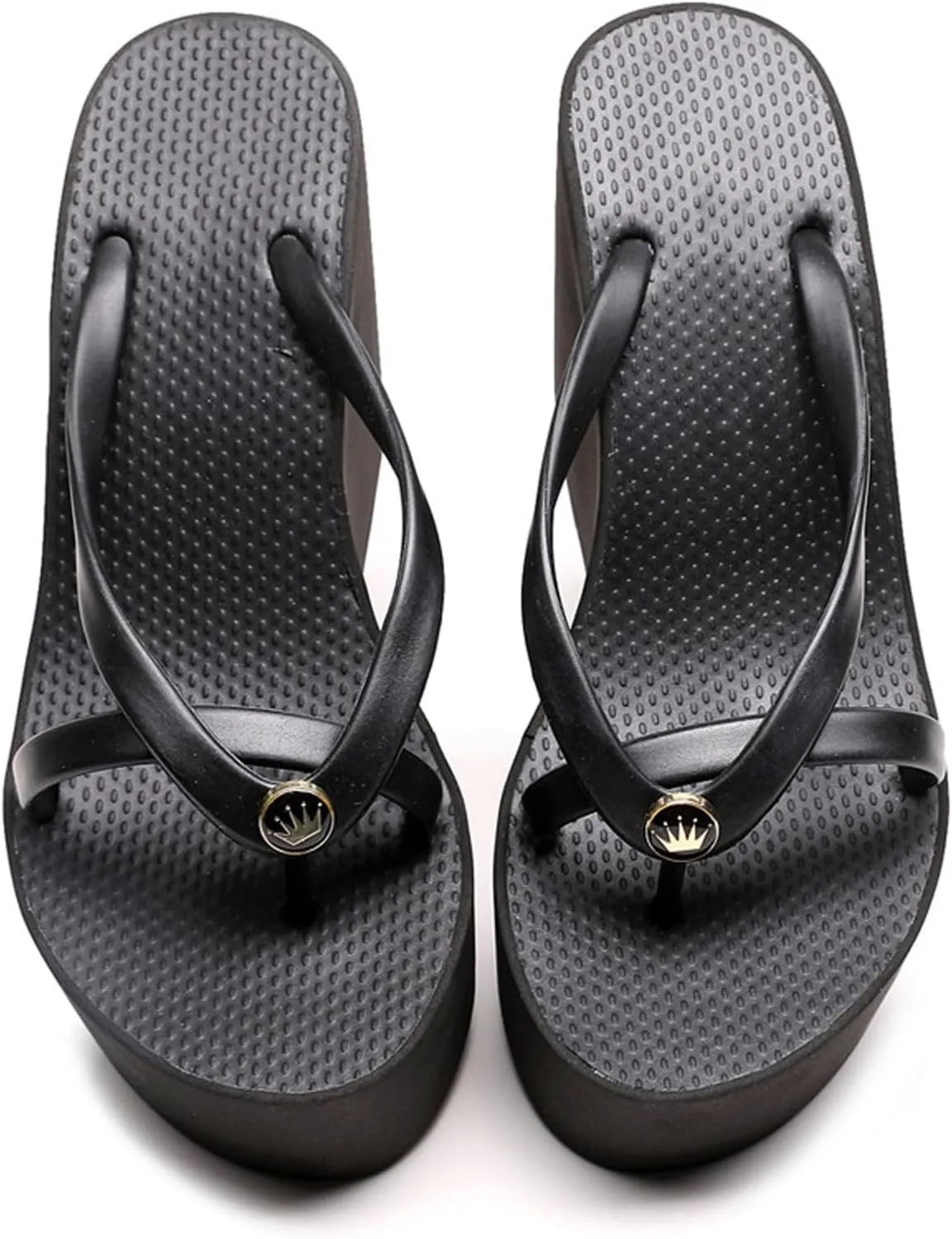 Women’s Platform Flip Flops Chunky Thong Heels Wedges Sandals Open Toe Beach Sandals Slip on Platform Shoes 4.33"