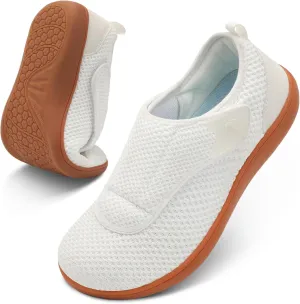 Womens Walking Shoes Comfortable Wide Diabetic Shoes Adjustable Neuropathy Bunion Swollen Feet Nursing Shoe Breathable Zero Drop Barefoot Casual Sneakers