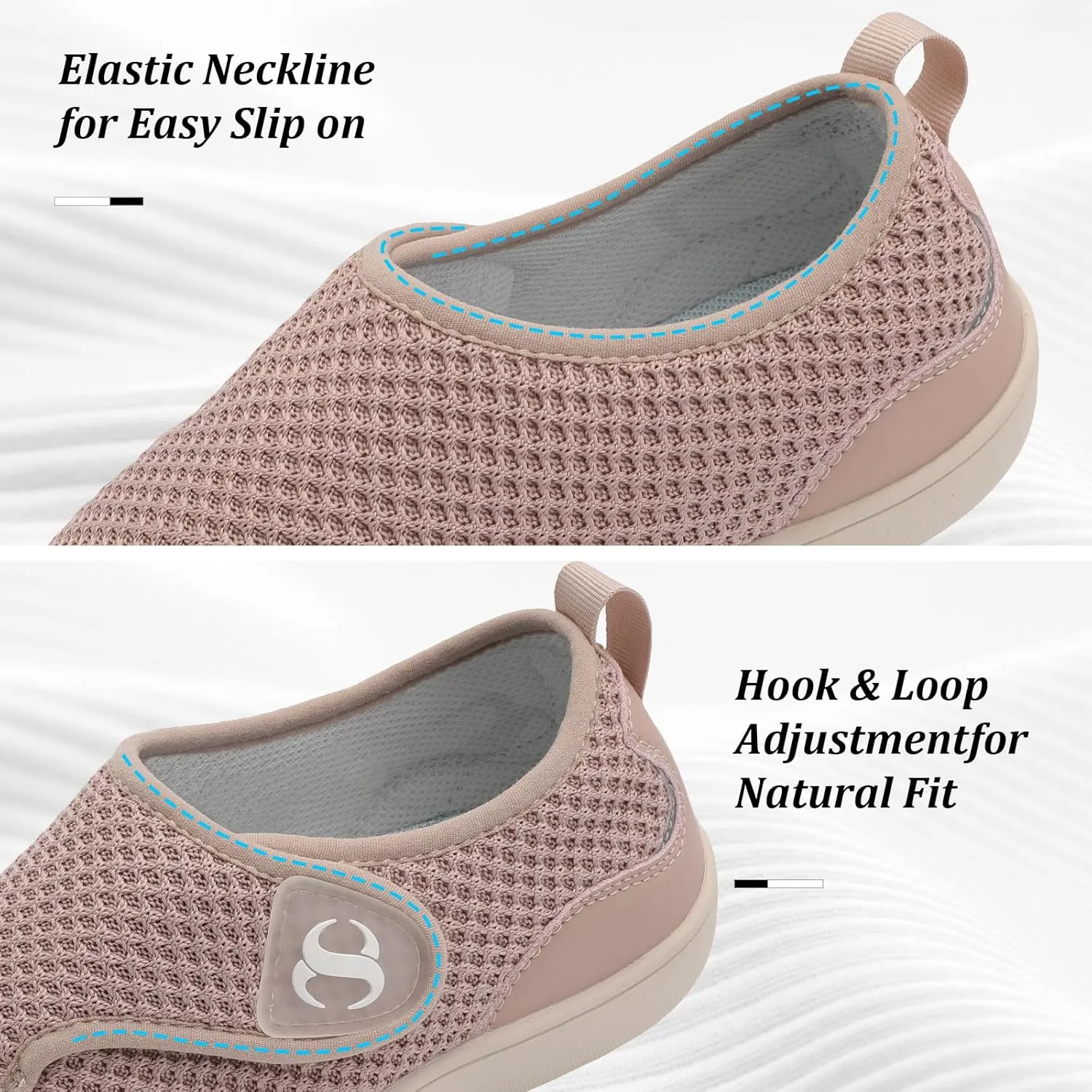 Womens Walking Shoes Comfortable Wide Diabetic Shoes Adjustable Zero Drop Edema Shoe Breathable Neuropathy Nursing Shoes Casual Wide Width Sneakers