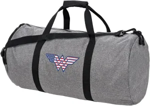 Wonder Woman USA American Flag Logo Lightweight Duffel Bag for Sports and Gym Packable for Travel