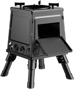 Wood Burning Stove, Foldable Carbon Steel Tent Portable Camping Stove Wood, for Backpacking Winter Camping, Hunting, Easy Cooking
