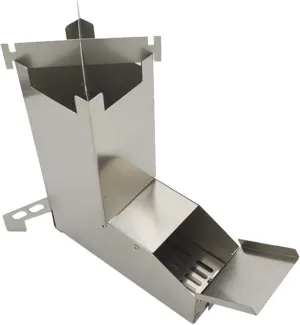 Wood Stove Camping Stove Wood Burning Stoves Potable Folding Stainless Steel Backpacking Stove for Picnic BBQ Camp Hiking Windproof Anti-Slip Compact & Collapsible