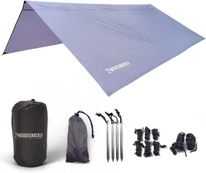 XL Portable Rain Fly - 11ft Hammock Rain Tarp for Hammock Camping - Hammock Tent - Includes Stakes and Carry Bag (Gray)