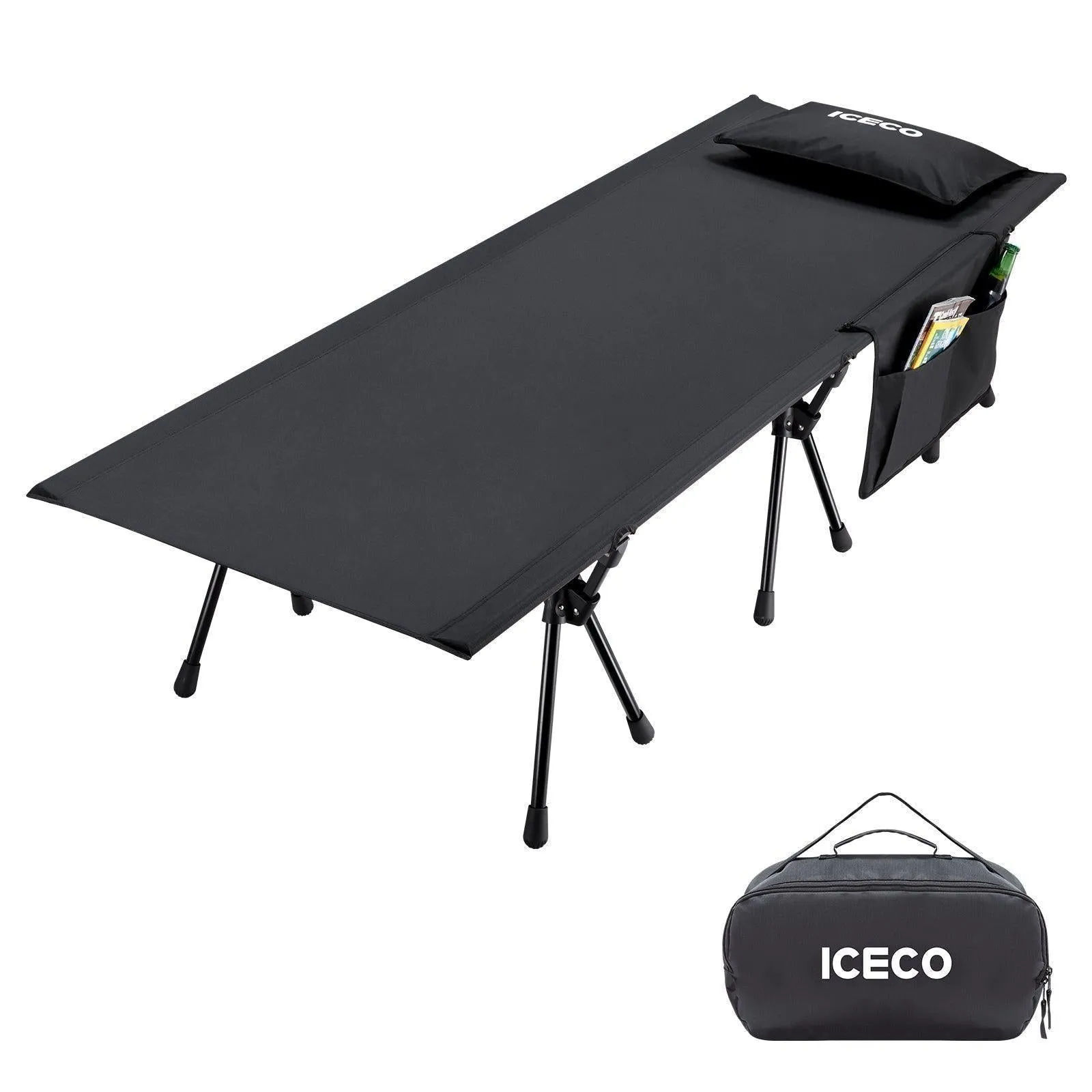 XL Size Camping Cot for Adults Supports 400 Lbs (Enhanced Model)  | ICECO