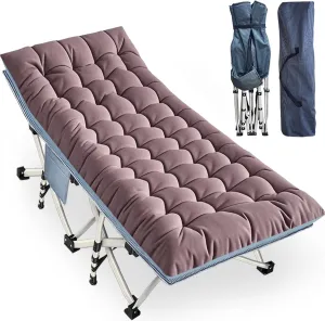 XXL Camping Cots Oversize Camping Bed with Comfortable Mattress Extra Large Sleeping Cots for Adults Camping Cots Include Carry Bag for Adults Portable Sleeping Bed Easy to Set Up Indoor Outdoor