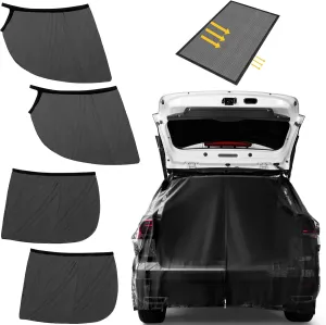 Yahenda 6 Pcs SUV Tailgate Mesh Screen Set Includes SUV Mosquito Net 4 Pcs Front Rear Window Shades Sunroof Breathable Roof Cover Car Camping Essentials for Sleep Traveling Camping(Large)