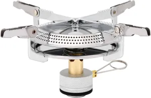 Yctze Portable Mini Picnic Round Stove Made of Alloy for Outdoor Camping, Windproof Gas with Stove Connector & Storage Bag for BBQ, Hiking