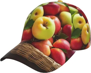 Yellow Green Red Fruits in a Basket Hat for Women Men Classic Baseball Cap Golf Dad Hat Adjustable Sport Hats