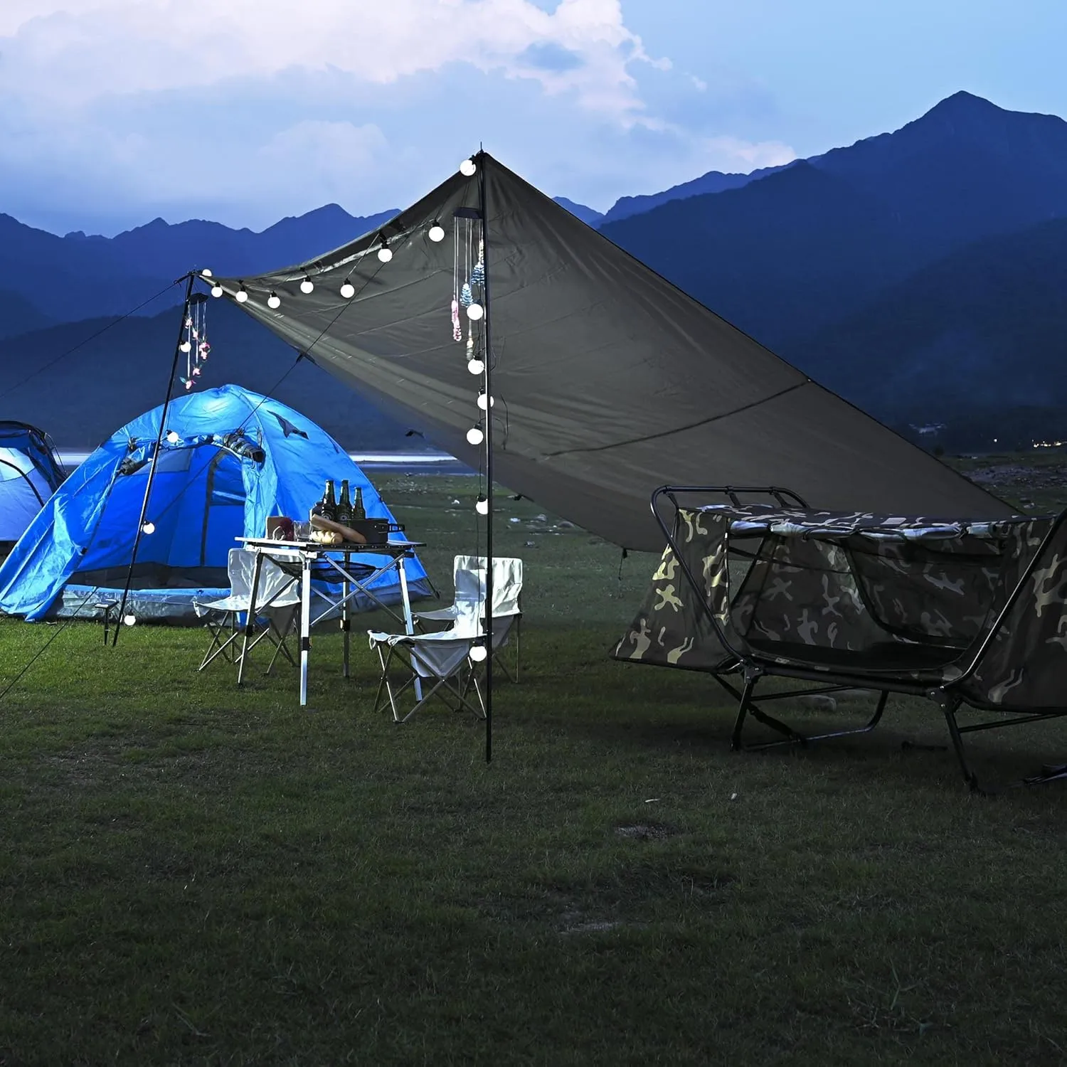Yescom Hammock Rain Fly Waterproof Tent Tarp, 210D Oxford, UV Protection and PU3000mm Lightweight Shelter Canopy Including Accessories for Camping, Backpacking and Outdoor Adventure (Green-10x15FT)