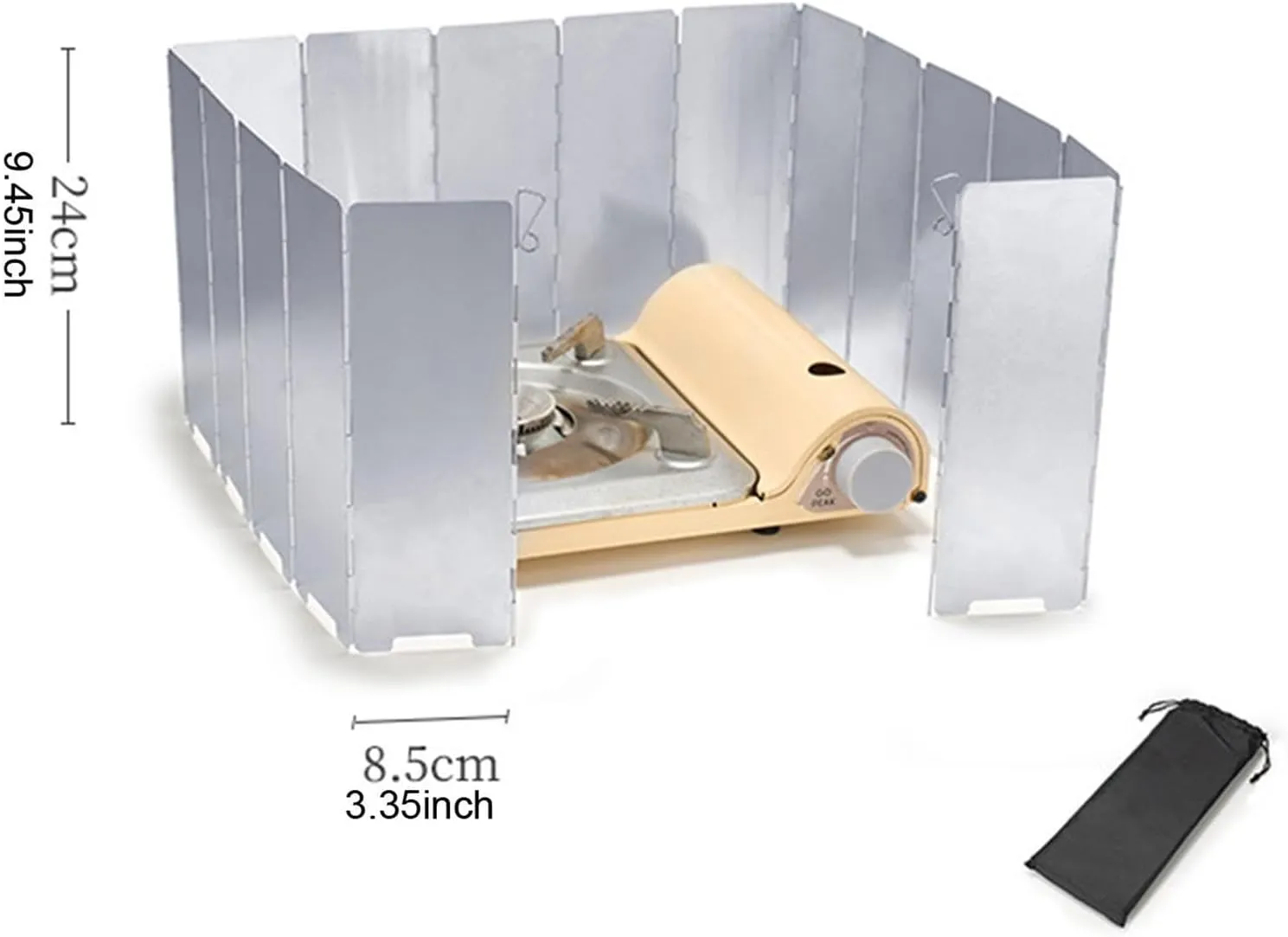 YIJU Portable Camping Stove Wind for Gas Burner Protection, 16 Plates