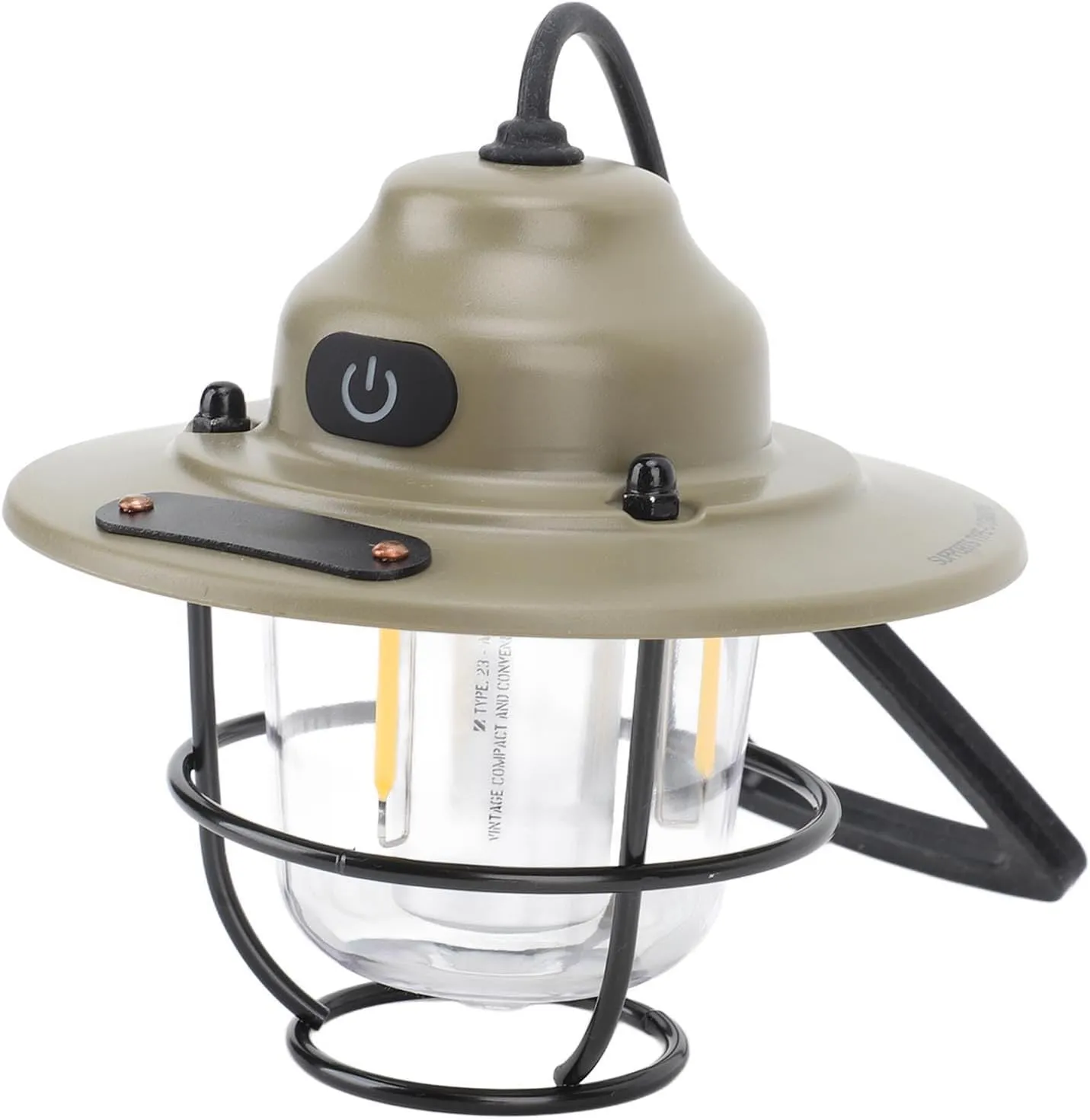 Yoidesu Vintage Rechargeable Camping Lantern, Waterproof, Stepless Dimming, Large Battery, Pinecone Shape, Night Light, Lightweight with USB Charging Cable (Green)