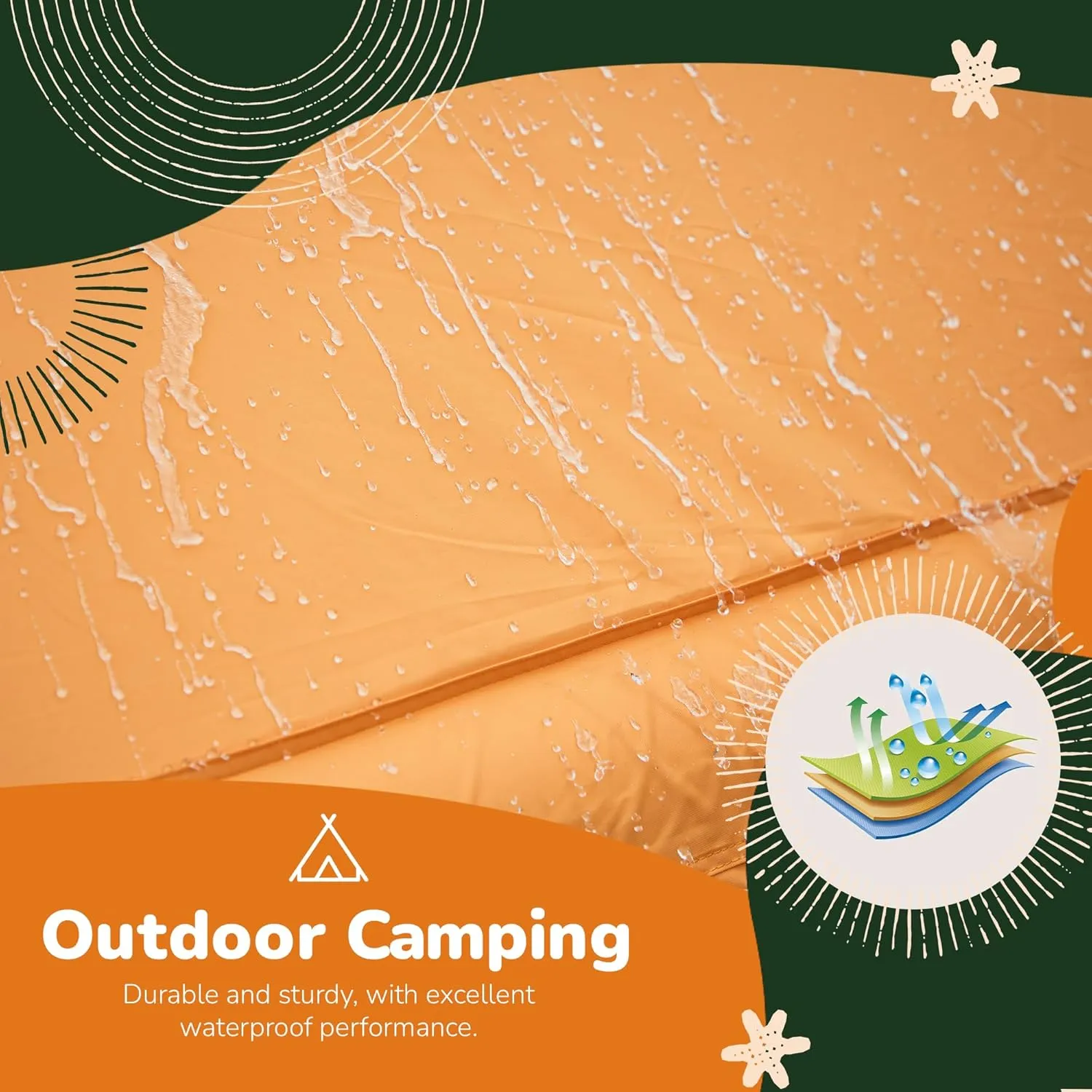 YOLENY Inflatable Tents for Camping, 4/6/8/10/12 Person Tent with TPU Skylight, Mesh Windows, Stove Jack & Pump, Easy Setup 4 Season Glamping Tent, Waterproof & Windproof