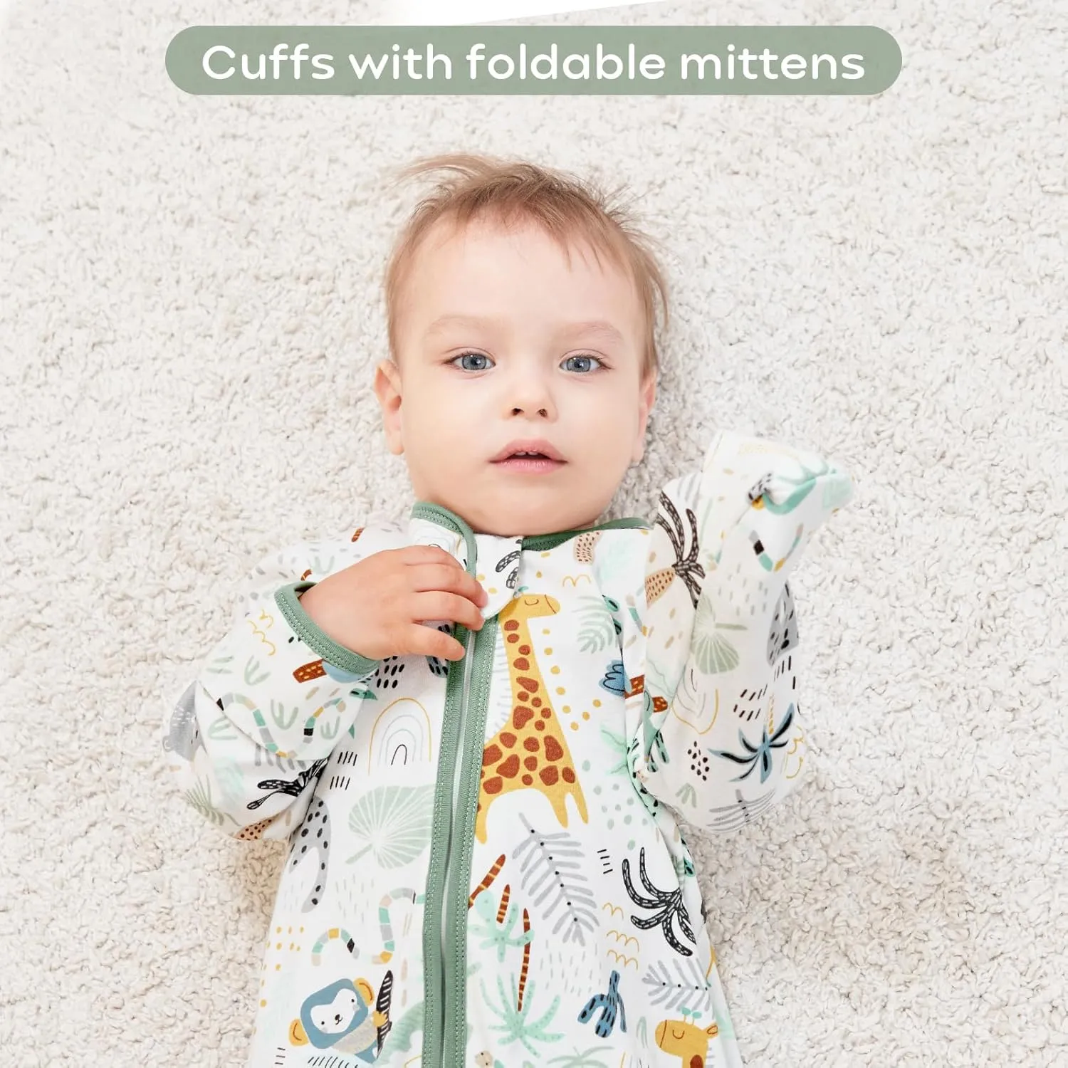 Yoofoss Baby Sleep Sack 0-6 Months Long Sleeve Wearable Blanket Baby 100% Cotton 2-Way Zipper 0.5 Tog Infants Sleeping Sack, Lightweight(Small)