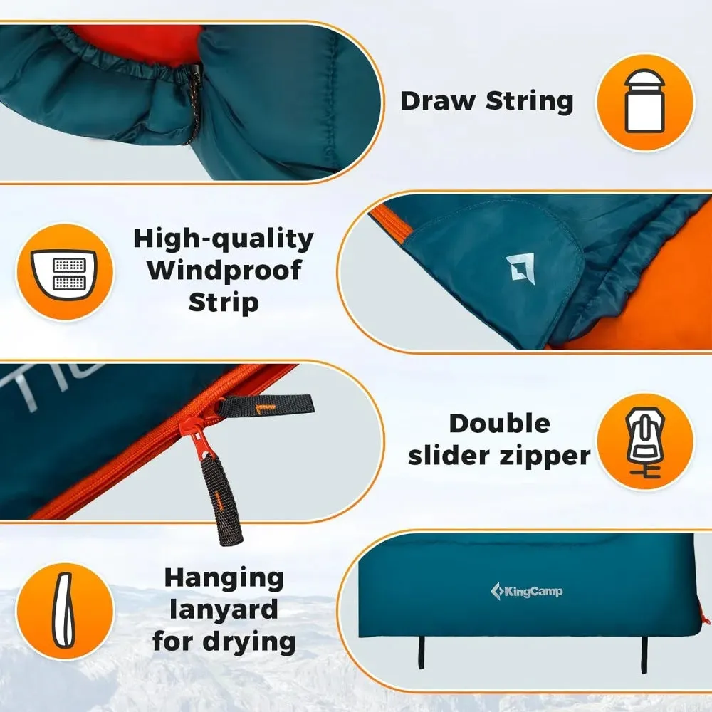 YTYIN Lightweight Camping Sleeping Bag for Adults - Water Repellent, 3.1 lbs