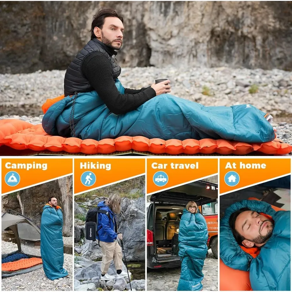YTYIN Lightweight Camping Sleeping Bag for Adults - Water Repellent, 3.1 lbs