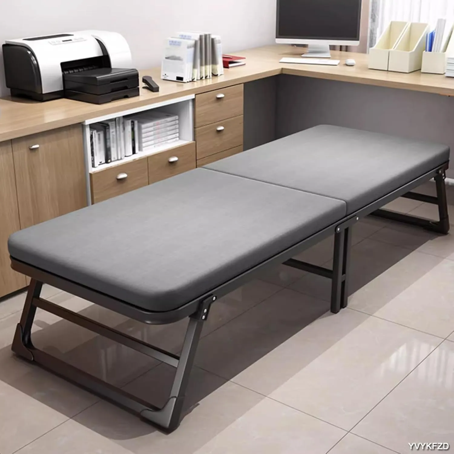 YVYKFZD Camping Cots for Adults, Folding Camping Bed, Portable Sleeping Cots with Mattress, Spinner Wheels, Extra Wide Sturdy, Heavy Duty Holds Up to 661 Lbs (Size : 190x90x36cm)