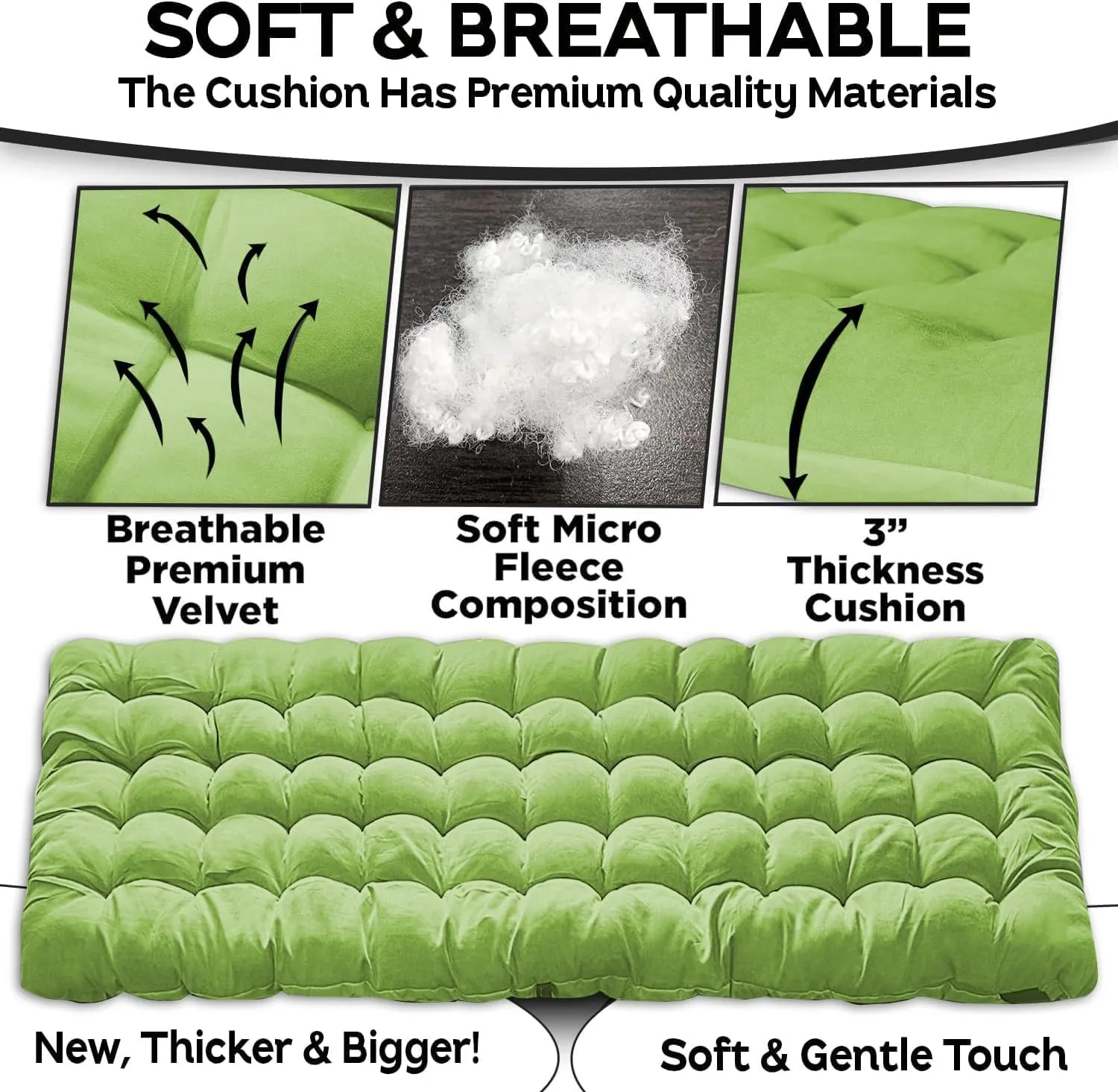 Zone Tech Camping Cot Mattress Pad Premium Quality Outdoor Comfortable Thicker Cotton Sleeping Cot Lightweight Waterproof Bottom Pad Mattress for Adult, Kid