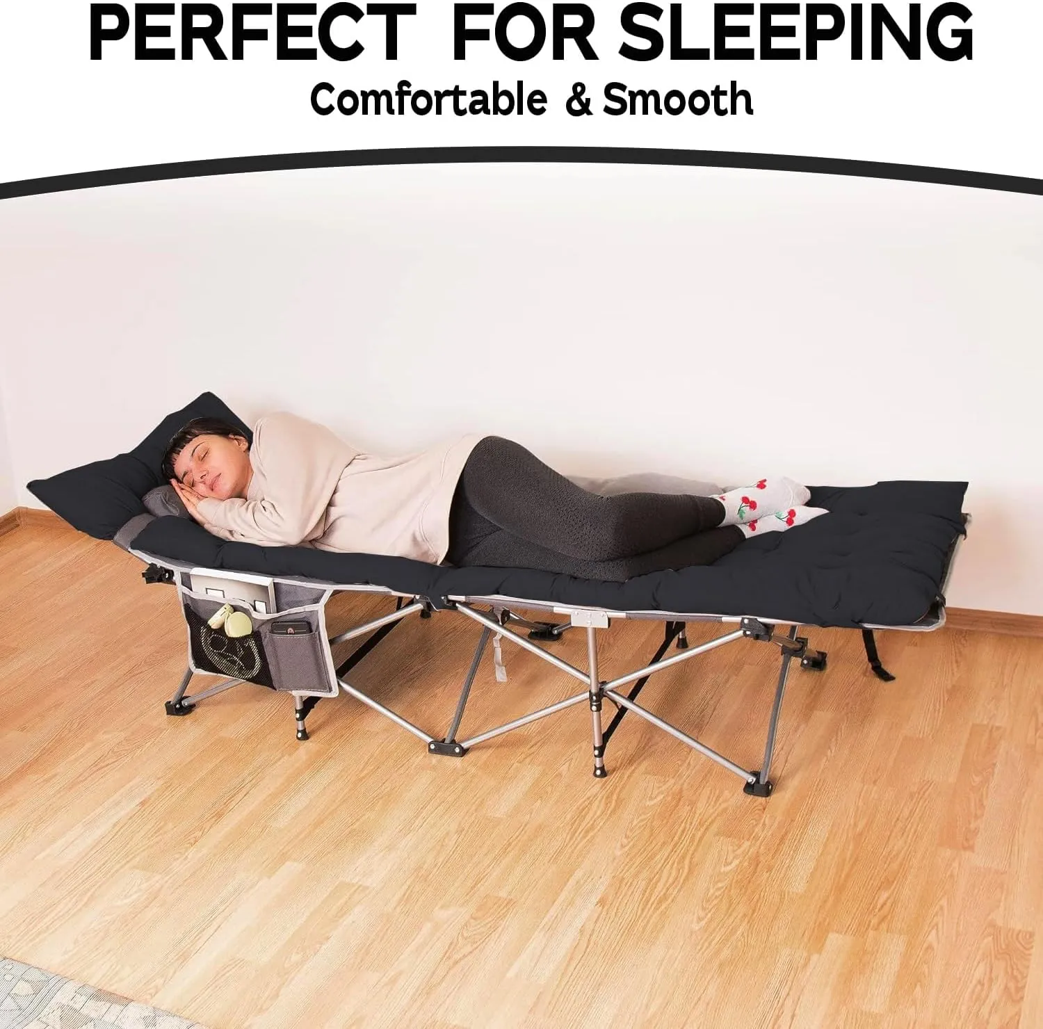 Zone Tech Camping Cot Mattress Pad Premium Quality Outdoor Comfortable Thicker Cotton Sleeping Cot Lightweight Waterproof Bottom Pad Mattress for Adult, Kid
